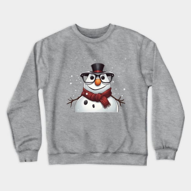 Cute Frosty with glasses Crewneck Sweatshirt by Javisolarte
